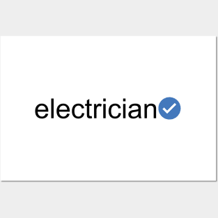 Verified Electrician (Black Text) Posters and Art